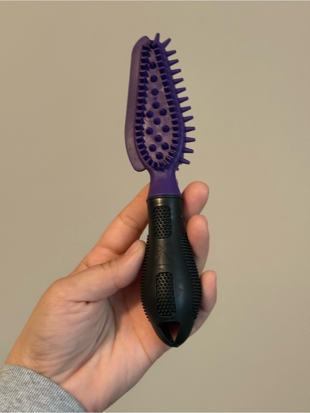 Modern Purple Silicone Rubber Small Pet Grooming Hair Brush
